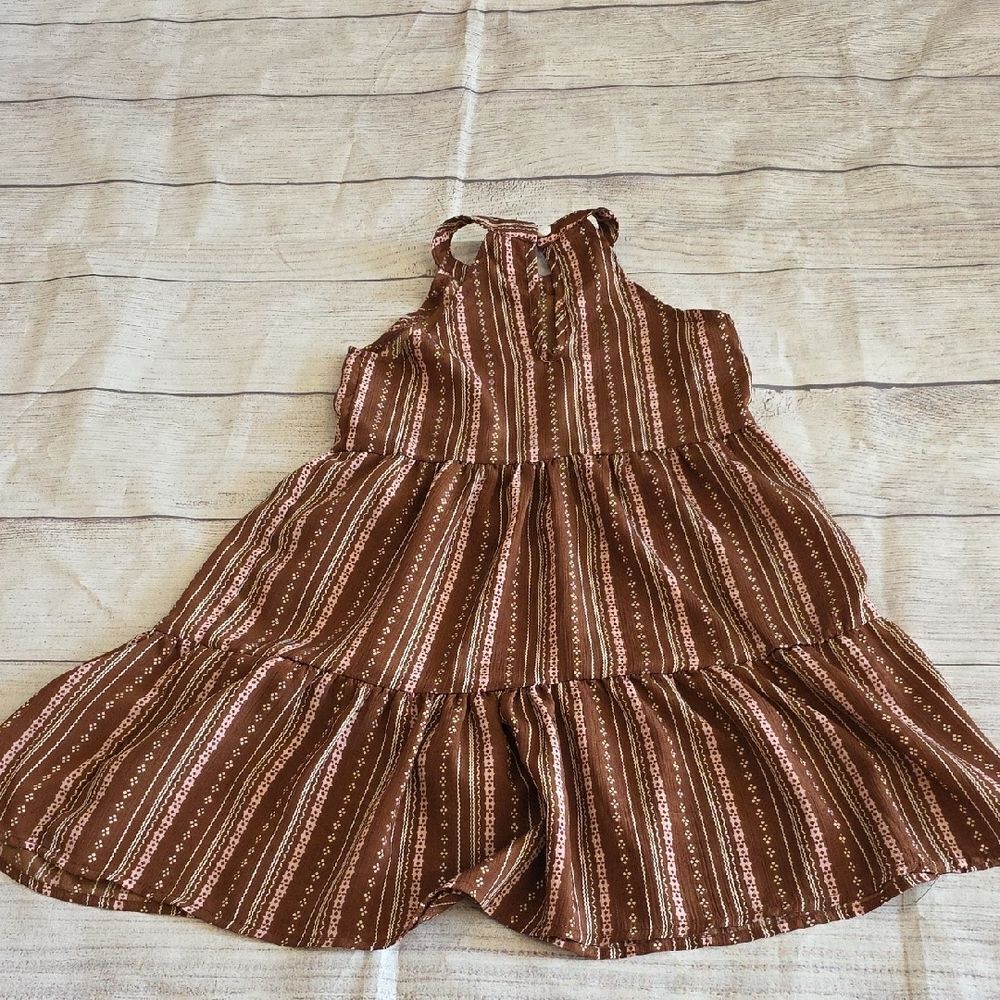 SHEIN Brown and White Halter Tiered Sundress - Picture 6 of 6